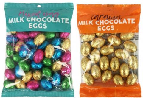 Kmart Solid and Filled Egg 360g and Filled Caramel Egg 160g Bags