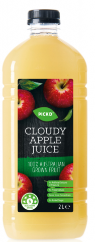 ALDI PICK'D Cloudy Apple Juice 2L